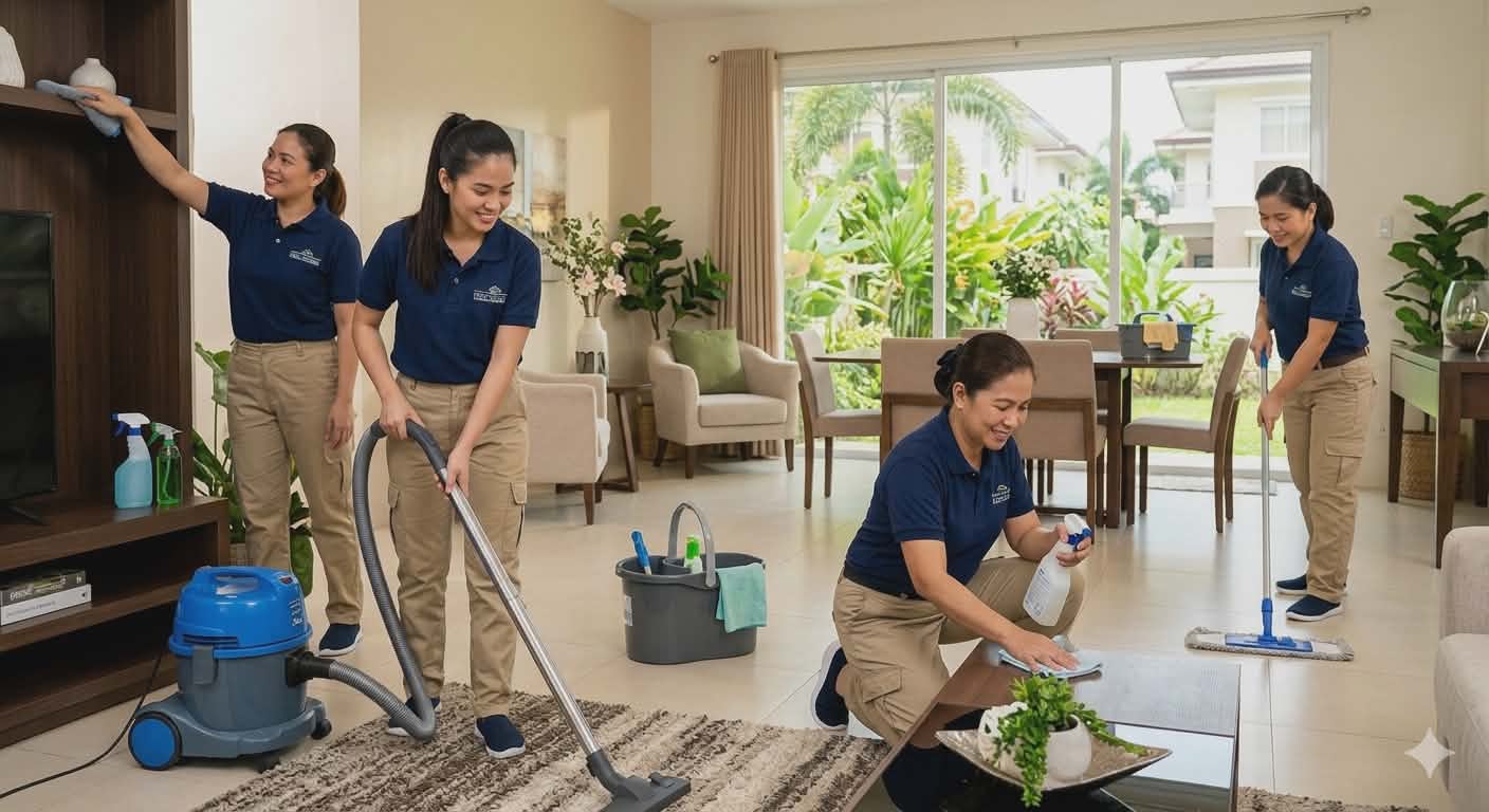 Bogart's Cleaning Service team at work in a client's home
